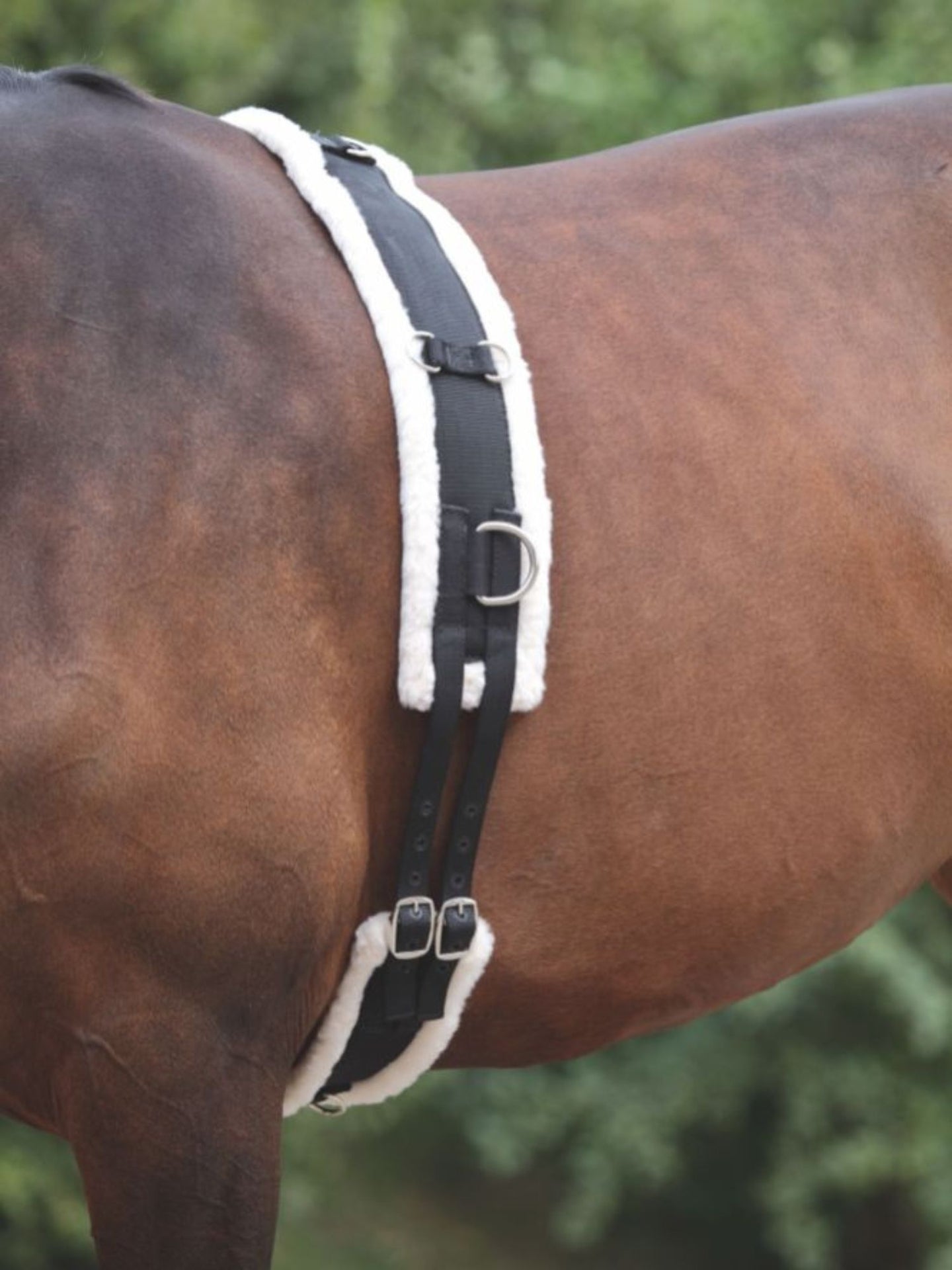 Longeringsgjord Med Fleecefoder Svart