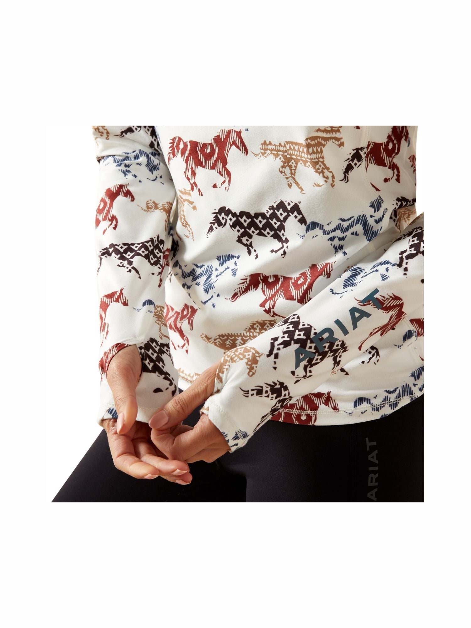 Lowell Womens 3.0 1/4 Zip Baselayer Painted Ponies Print