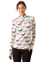 Lowell Womens 3.0 1/4 Zip Baselayer Painted Ponies Print