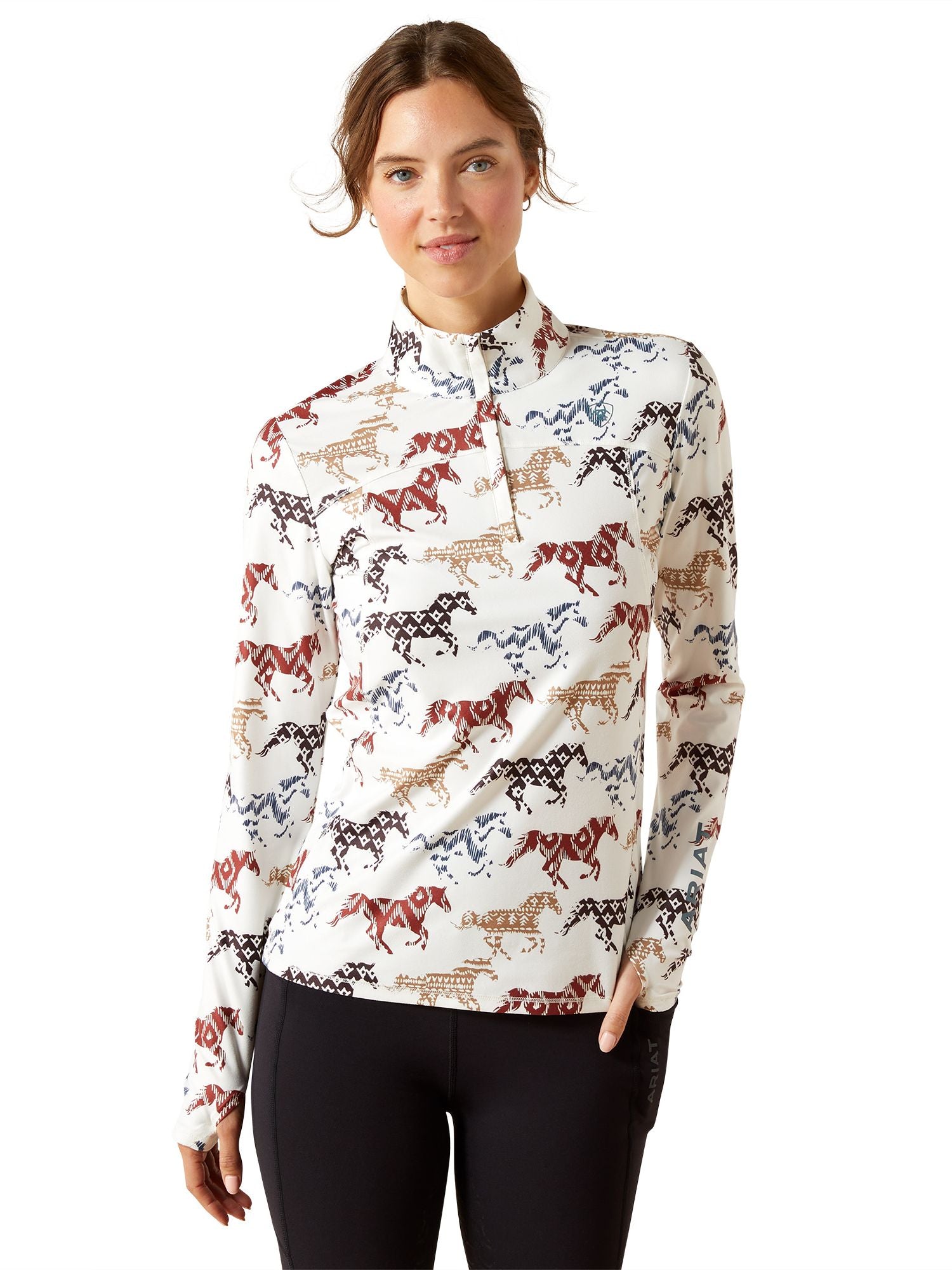 Lowell Womens 3.0 1/4 Zip Baselayer Painted Ponies Print
