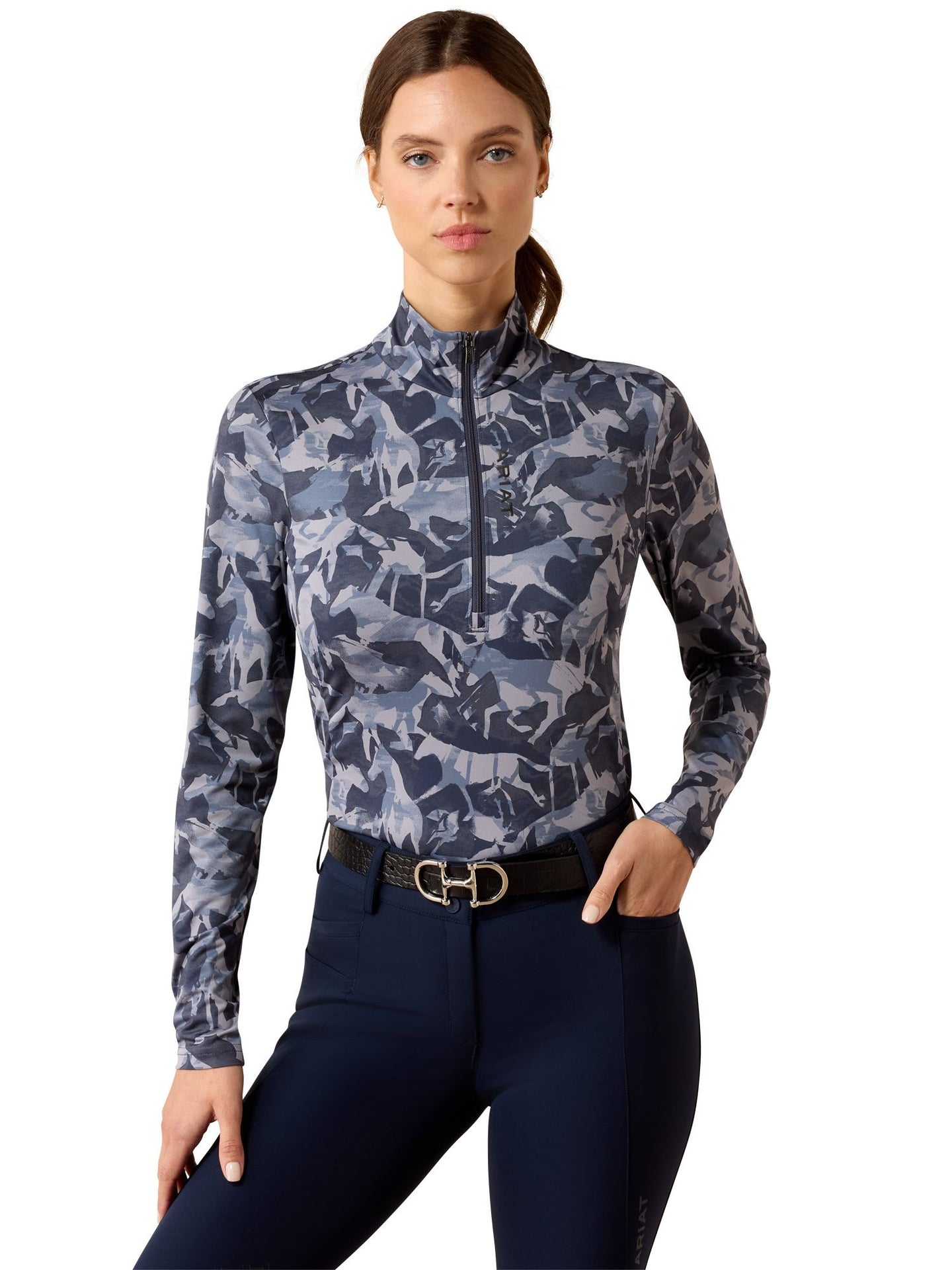 Lunaveil Womens 1/2 Zip Baselayer Polar Coincide Print