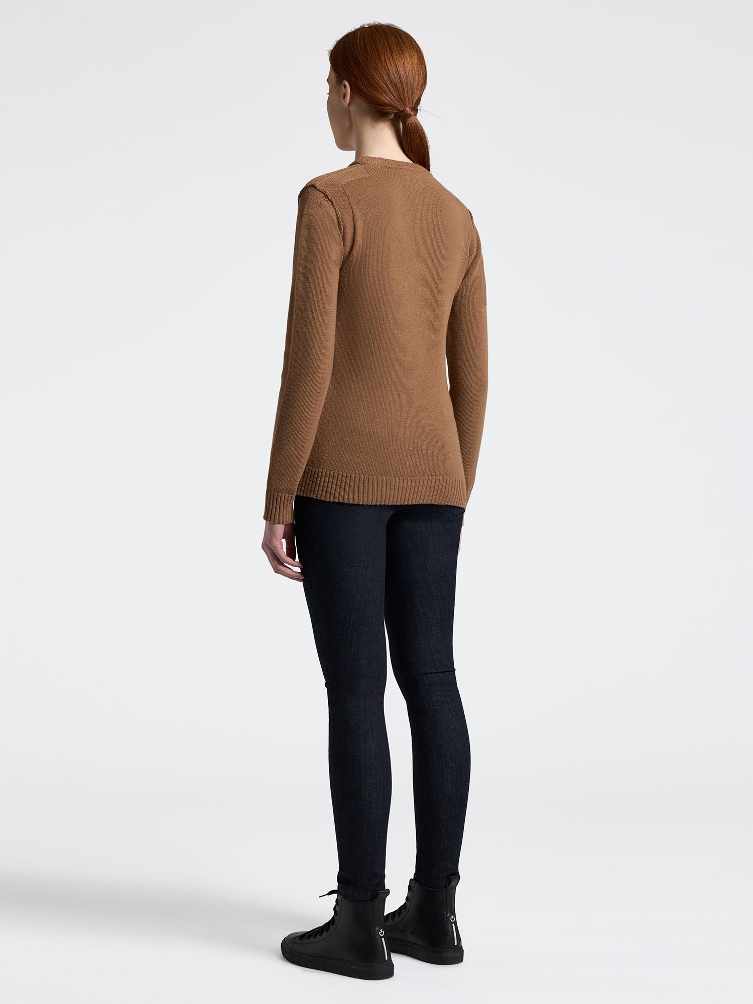 Pure Wool Crew Neck Sweater Camel