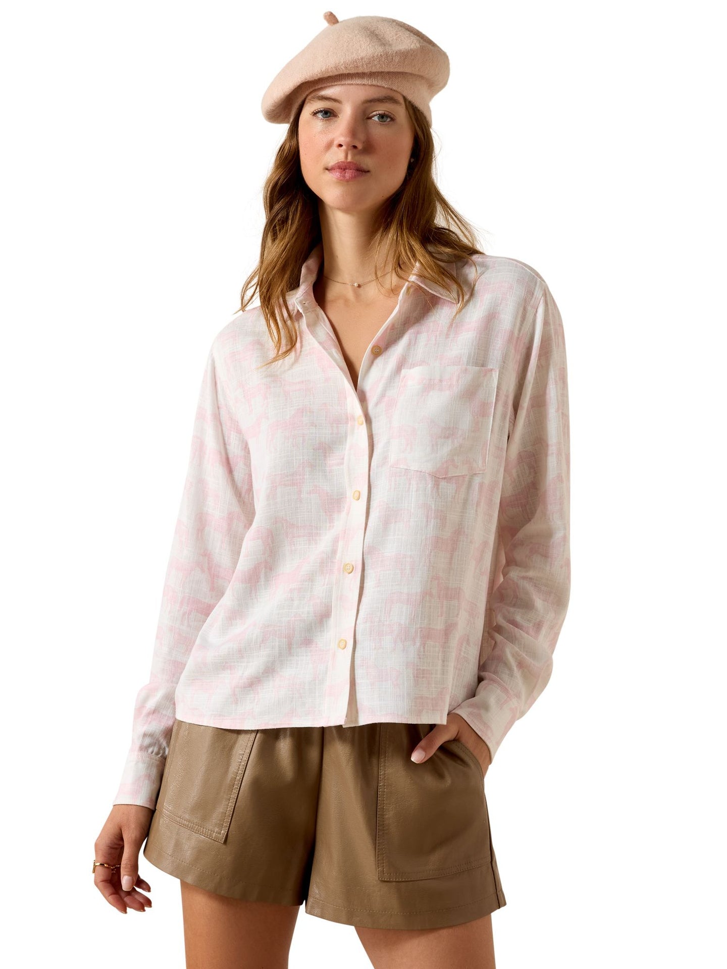 Ruford Womens Shirt Icy Pink Horse Print