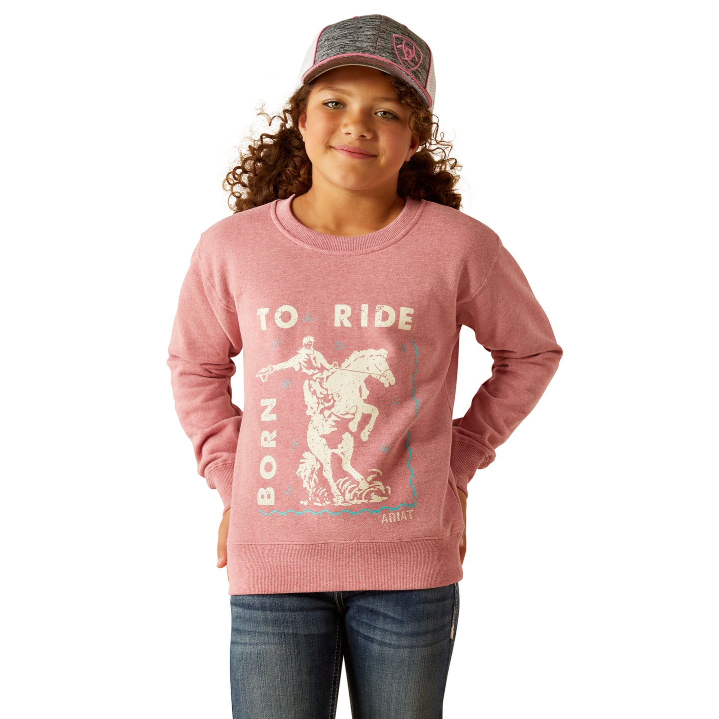 Junior Rider Sweatshirt Rose Wine Heater