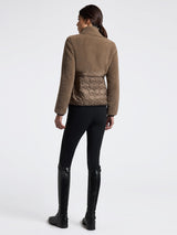 Teddy Bear Fleece + Nylon Zip Up Walnut