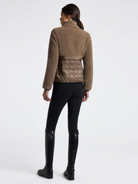 Teddy Bear Fleece + Nylon Zip Up Walnut