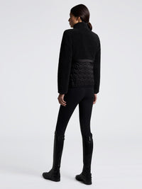 Teddy Bear Fleece + Nylon Zip Up Svart
