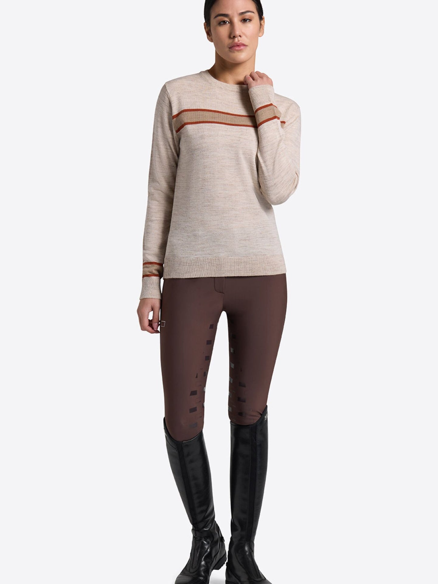Wool Blend Crew Neck Sweater Sandshell