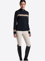 Wool Blend Half Zip Sweater Navy
