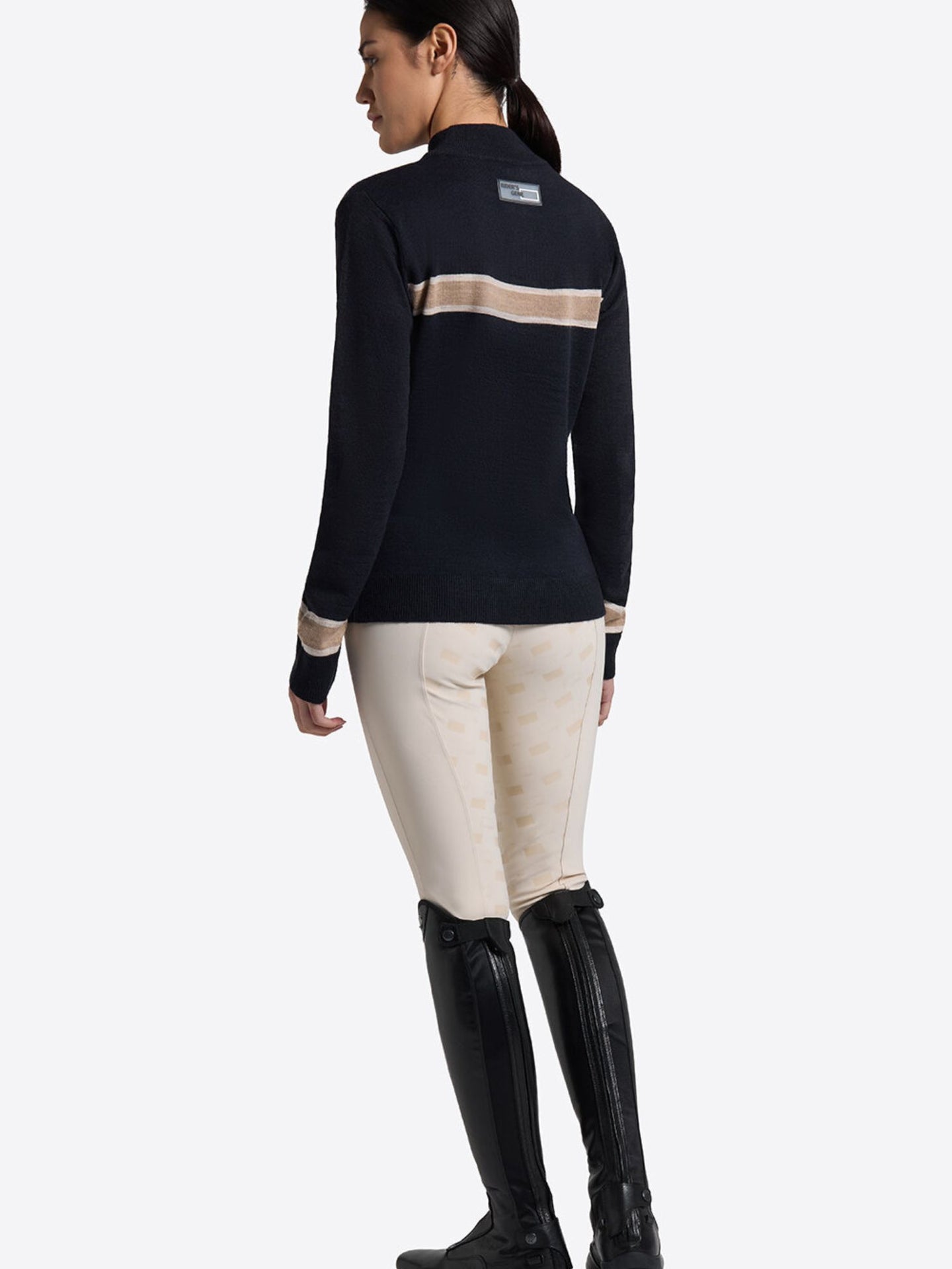 Wool Blend Half Zip Sweater Navy