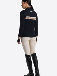 Wool Blend Half Zip Sweater Navy