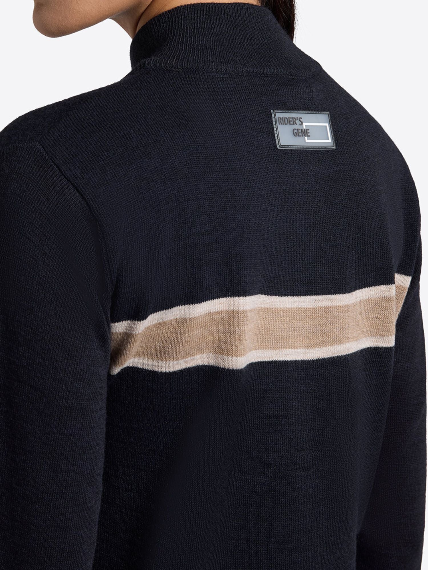 Wool Blend Half Zip Sweater Navy