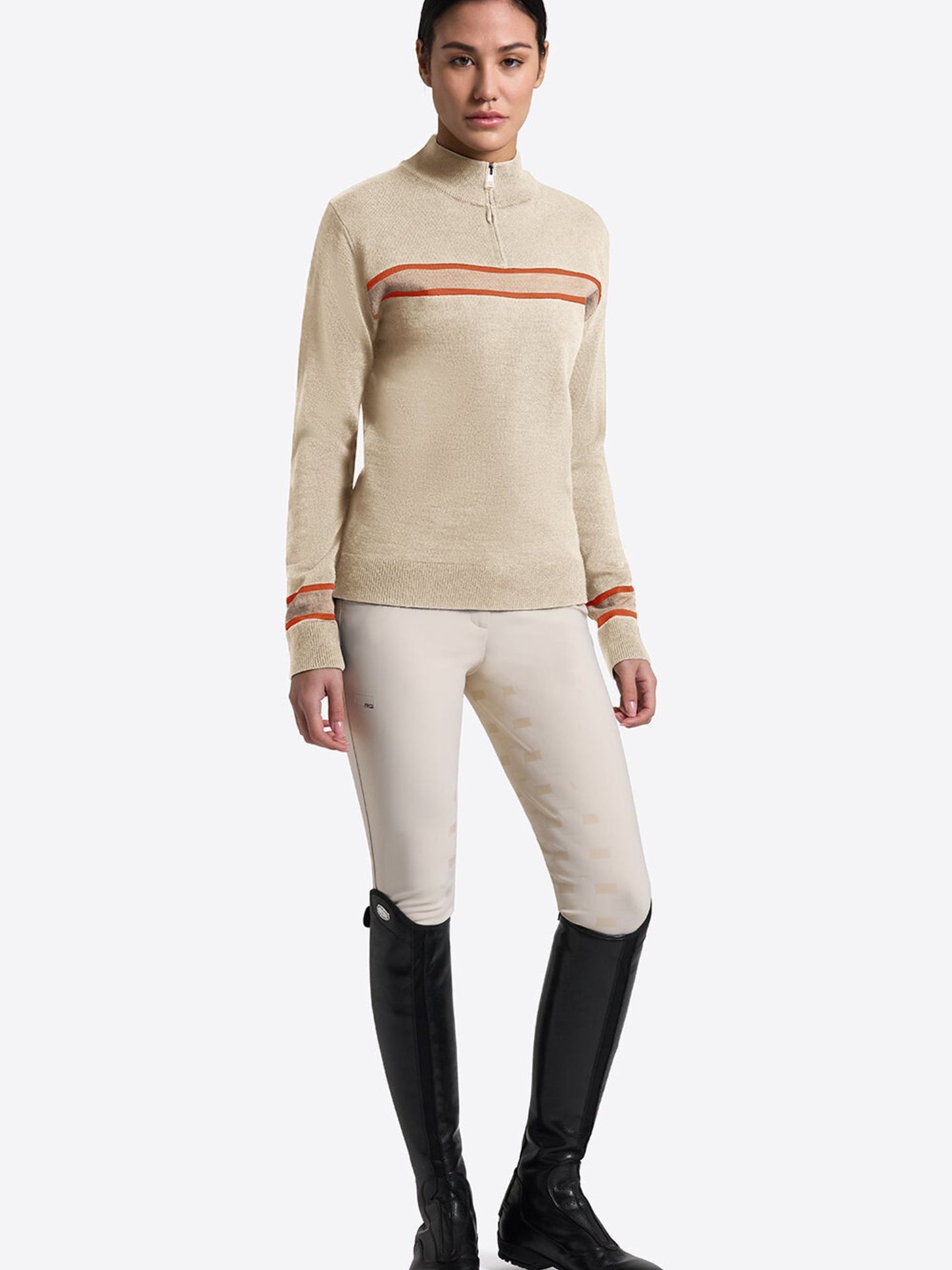 Wool Blend Half Zip Sweater Sandshell