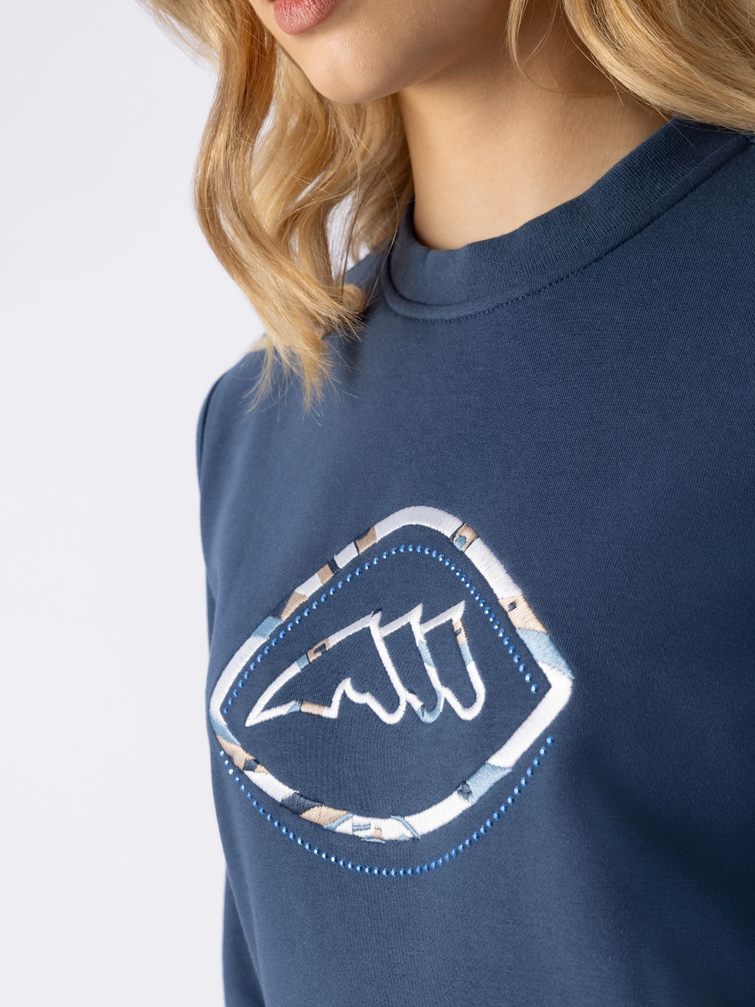 Eben Womens Crewneck Sweatshirt Dark Denim
