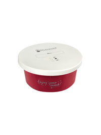Foderskål Med Lock "Enjoy Your Snack" Cherry Red