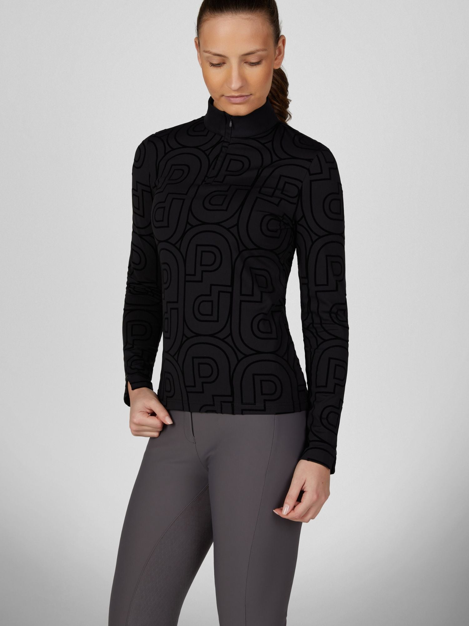Funktionströja Zip Shirt Svart