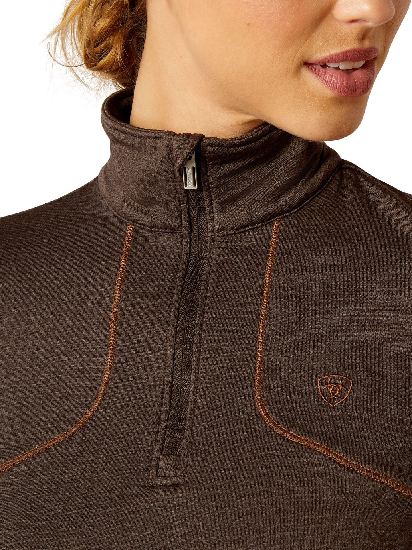 Gridwork 1/4 Zip Baselayer Mole Heather