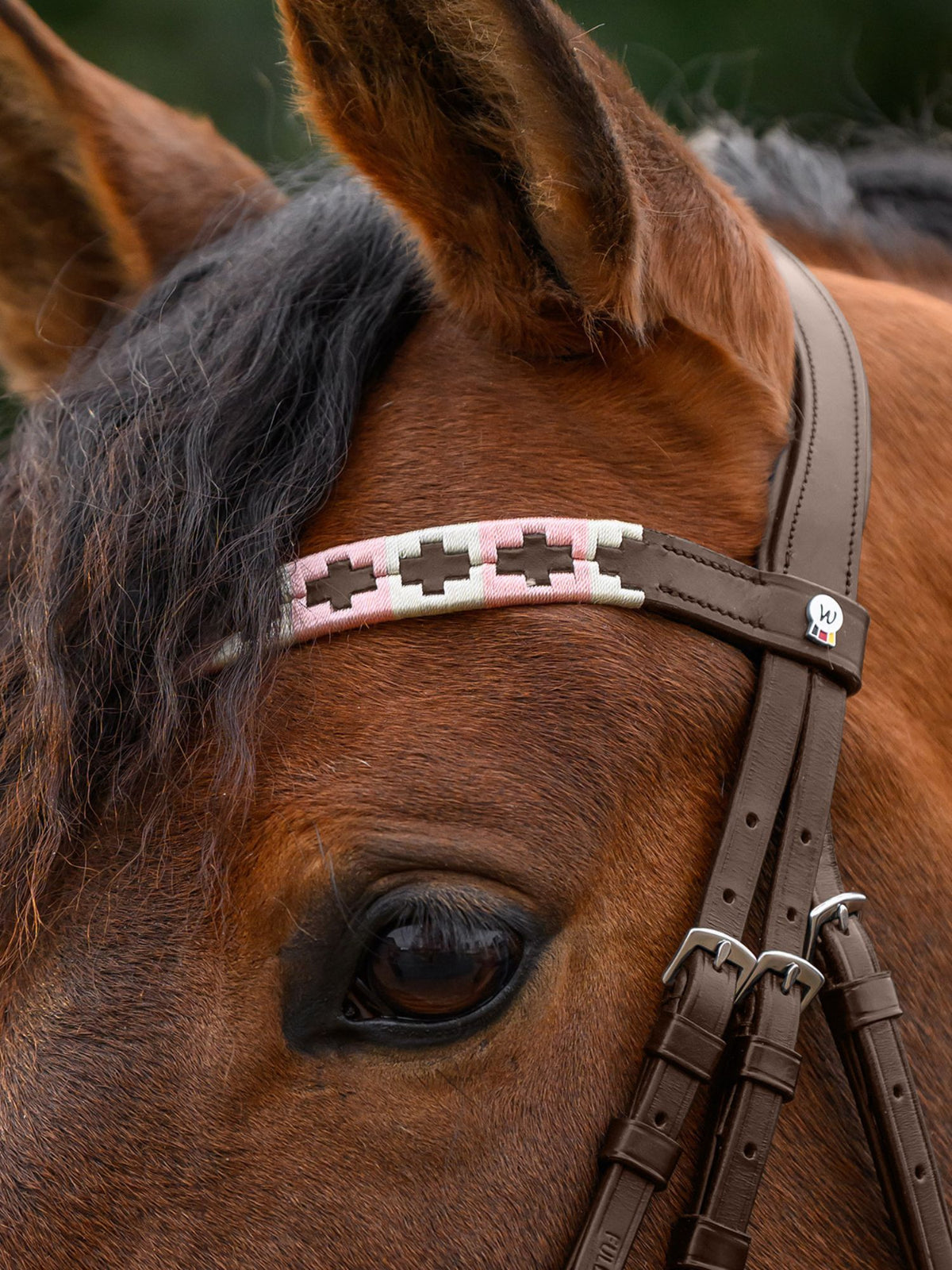 Pannband Polo Brun/Rosa/Beige