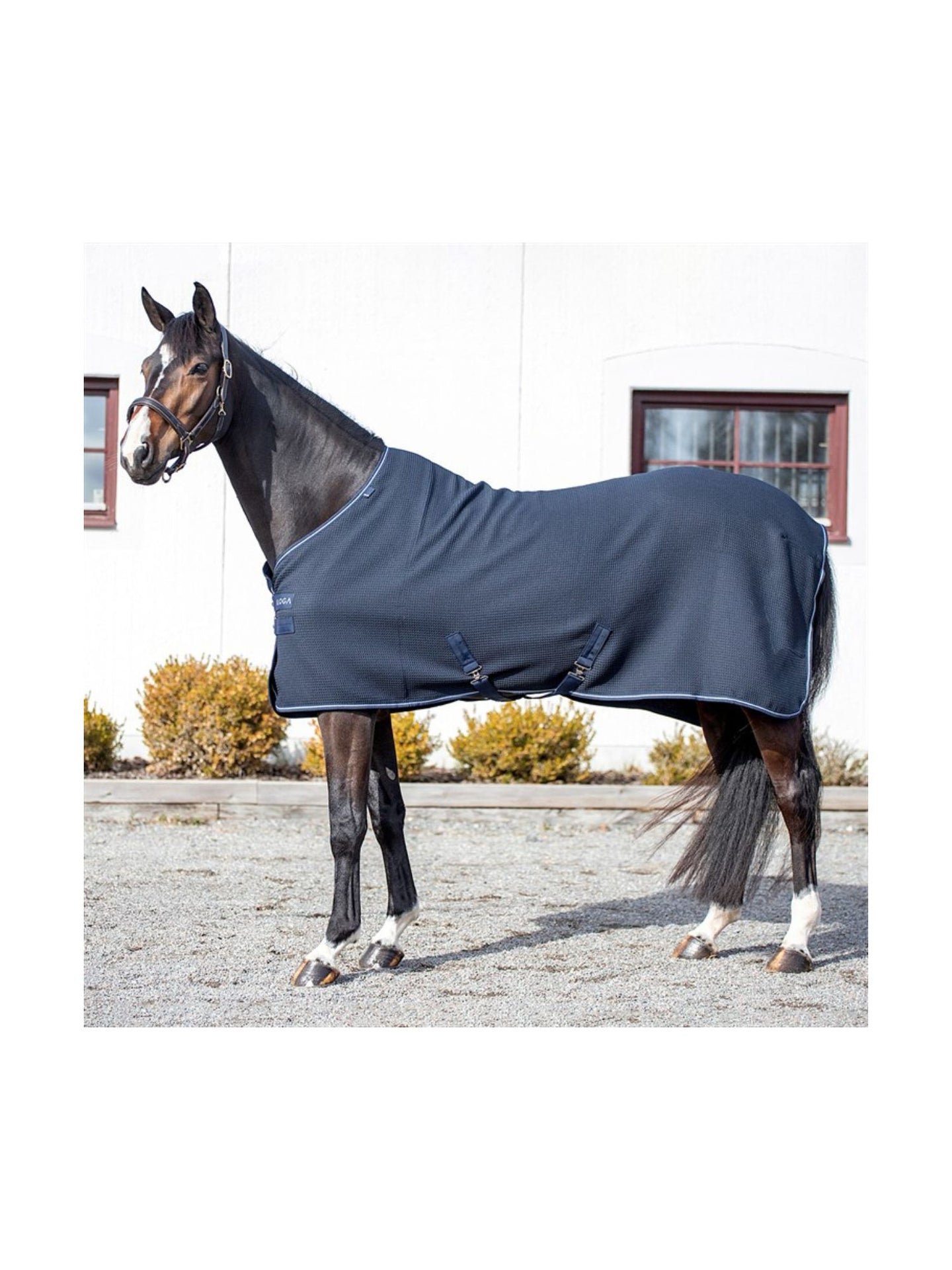Våffeltäcke Cooler Navy/Silver