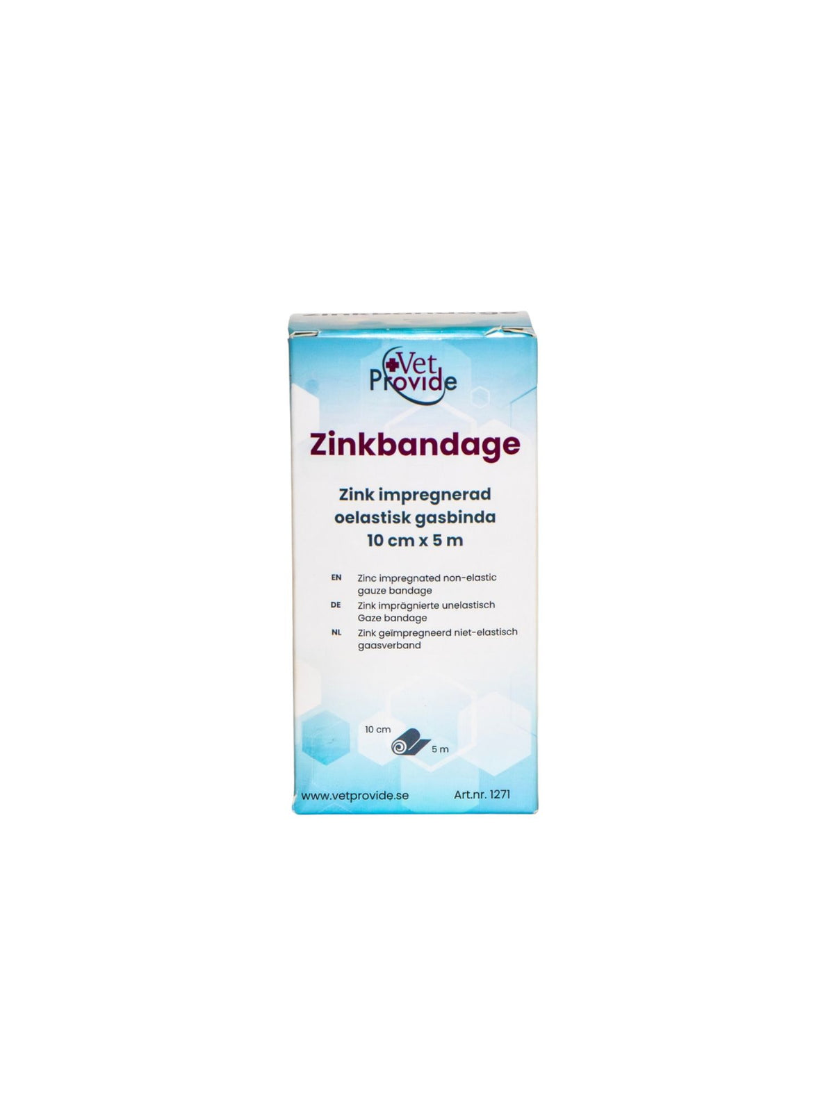 Zinkbandage 10cm 5m Oelastiskt